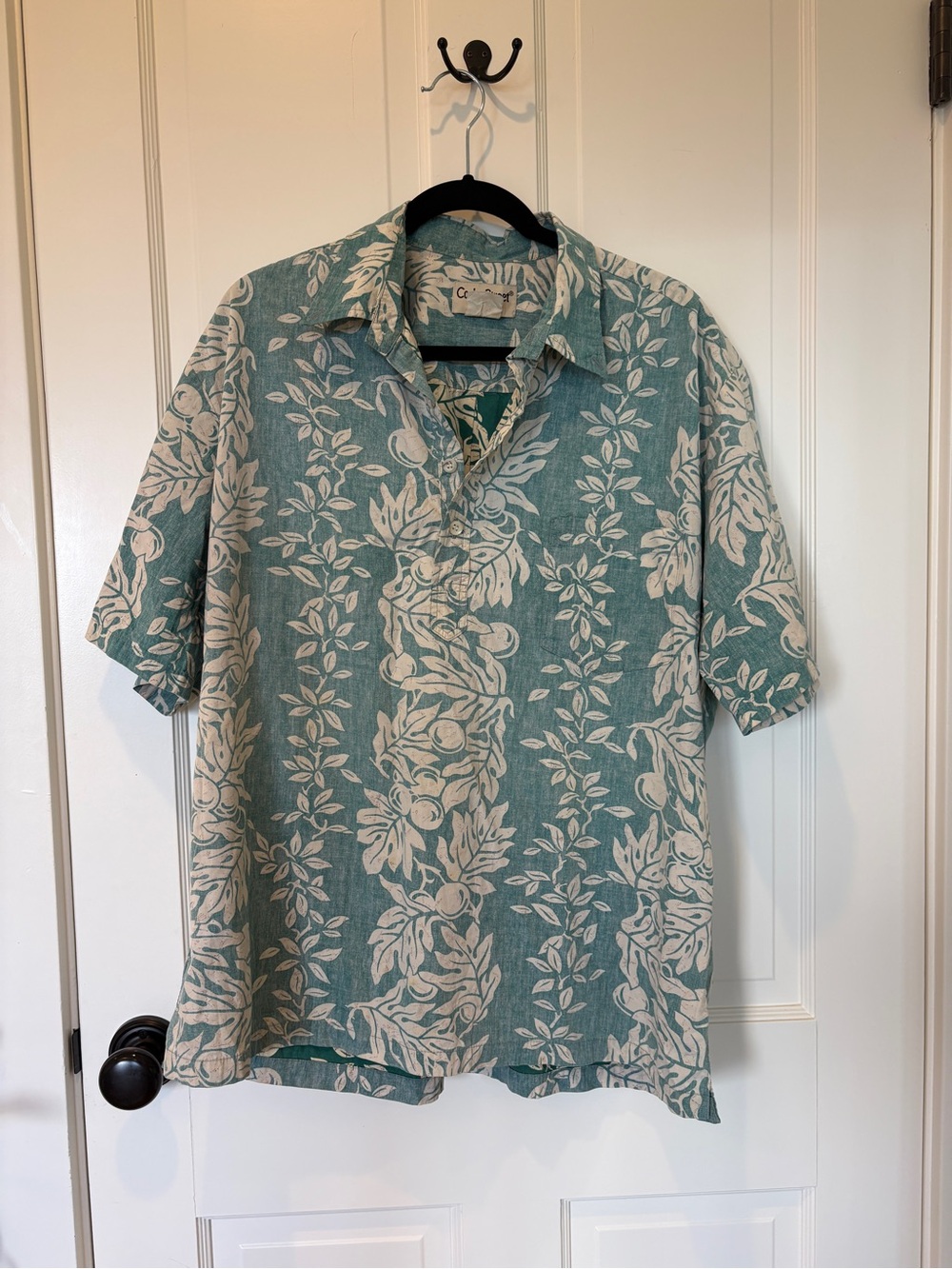 Cooke Street Men's Teal Floral Short-Sleeve Button Shirt